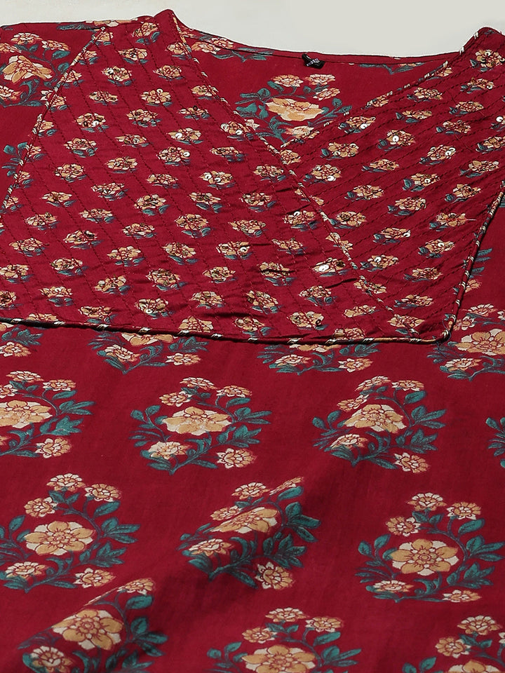 Floral Printed Cotton Blend Kurta