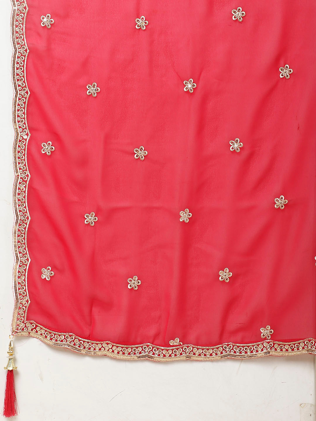 Resham Embroidery Georgette Kurta With Lehenga &amp; Dupatta
