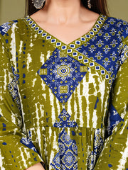 Printed Chanderi Kurta With Pants & Dupatta