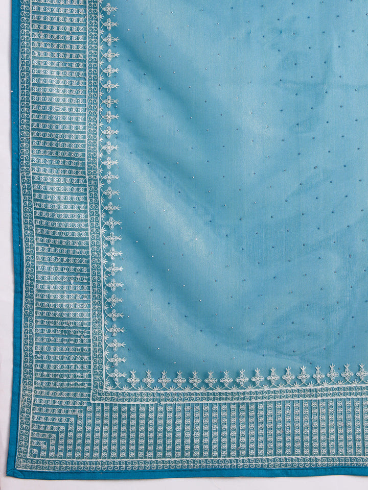 Embroidered Net Saree