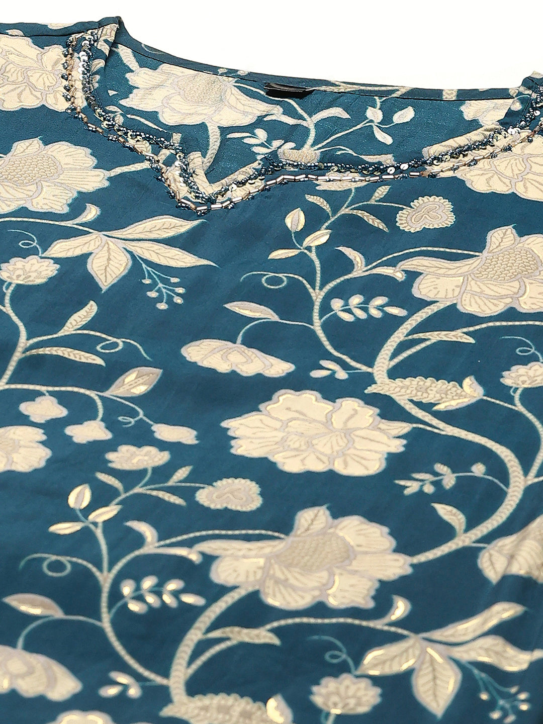 Printed Cotton Blend Kurta With Pants & Dupatta