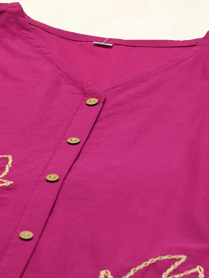 Printed Cotton Blend Kurta With Pants
