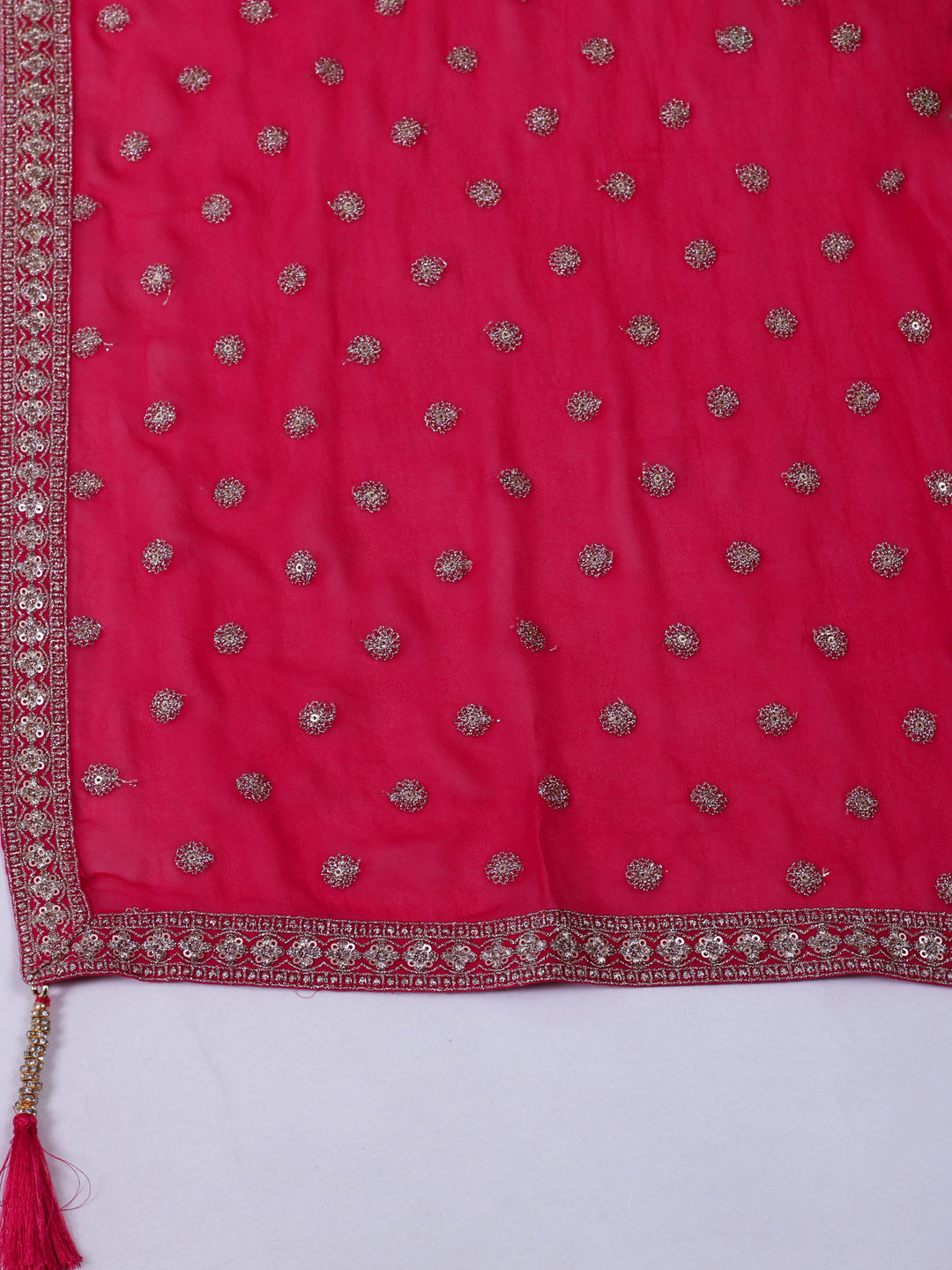 Embroidered Georgette Kurta With Pant &amp; Dupatta
