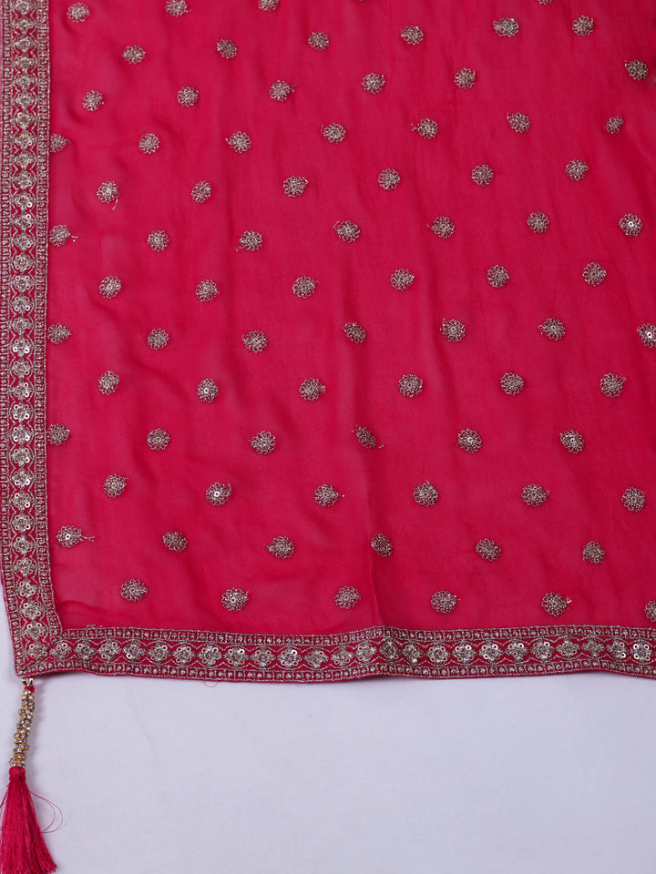 Embroidered Georgette Kurta With Pant &amp; Dupatta