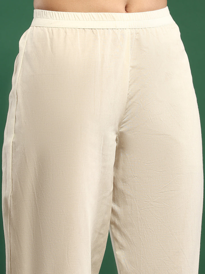 Printed Cotton Blend Kurta With Pant &amp; Dupatta