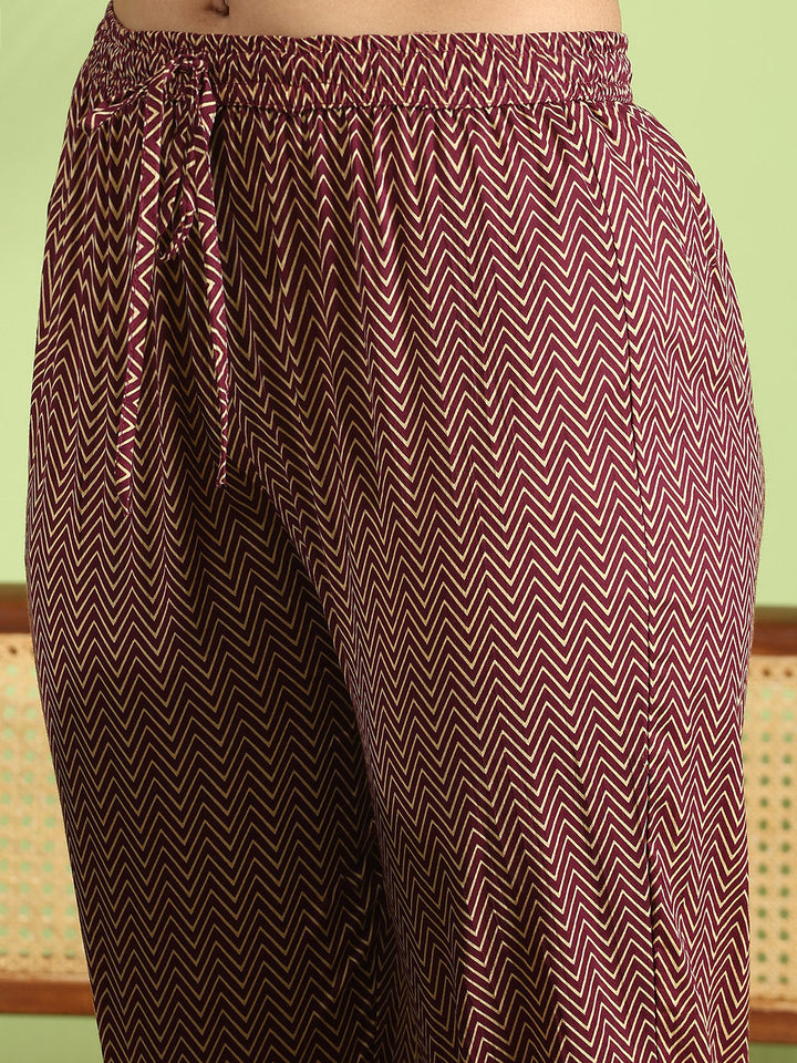 Printed Cotton Kurta With Pant &amp; Dupatta