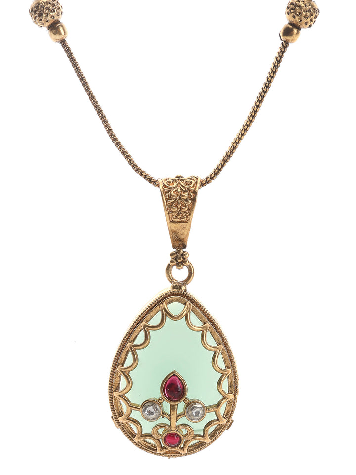 Gold Green Jewellery Set