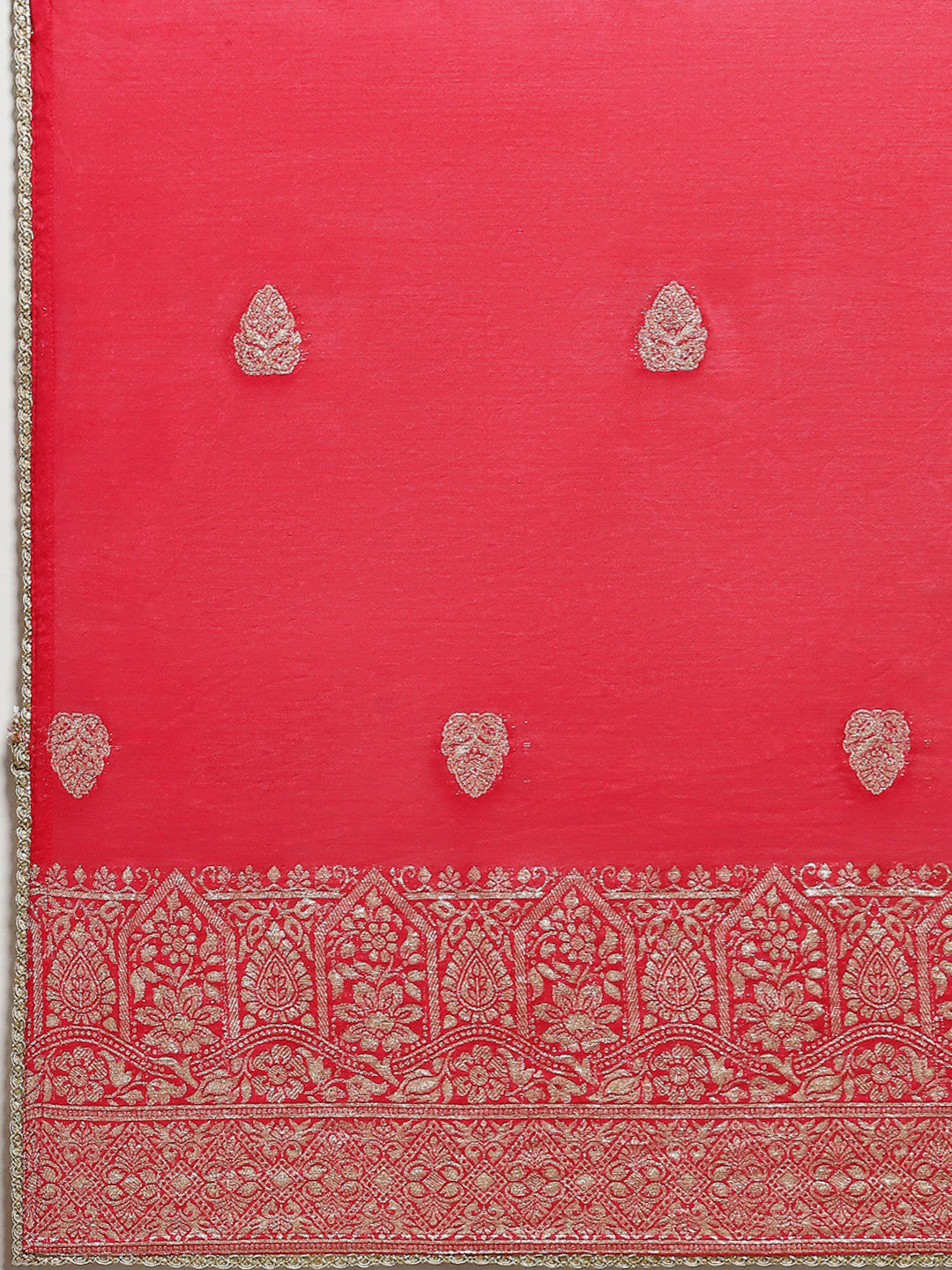 Embroidered Cotton Blend Kurta With Pants & Dupatta