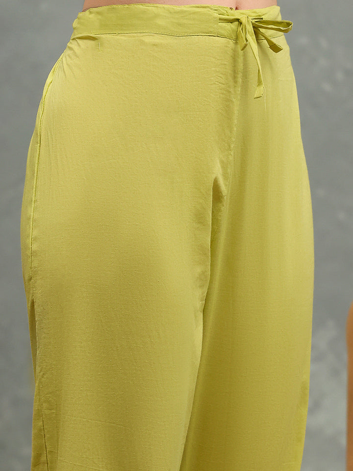 Printed Cotton Blend Kurta With Pants &amp; Dupatta
