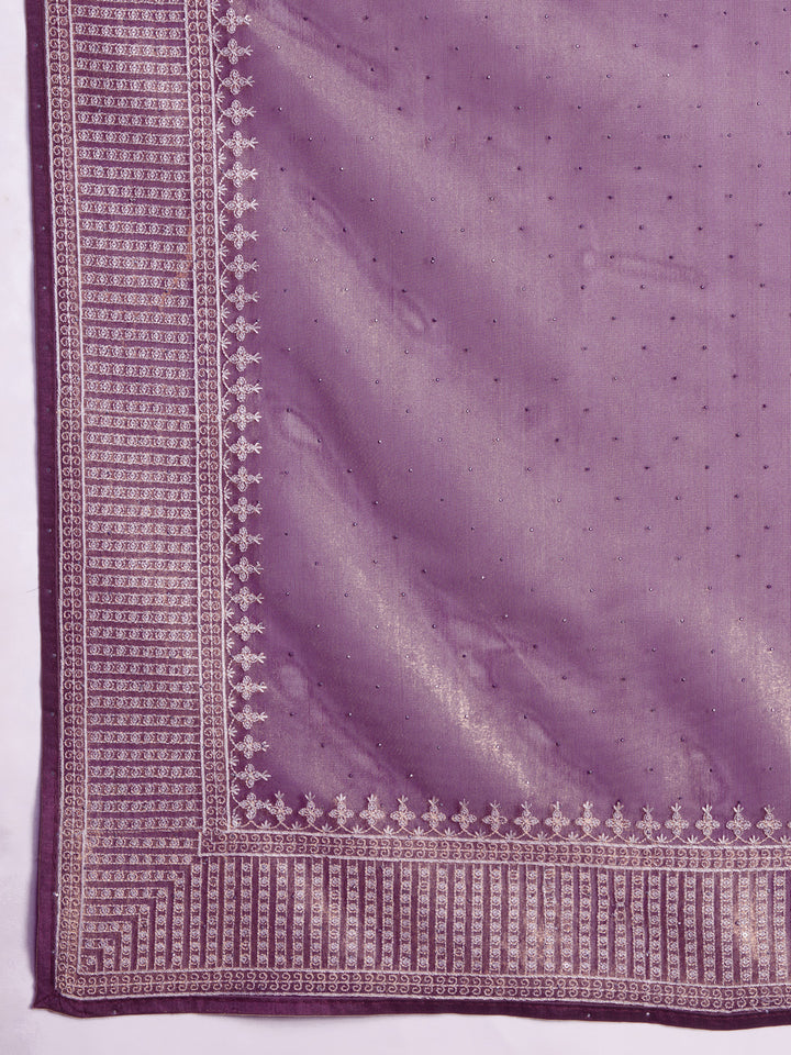 Embroidered Net Saree