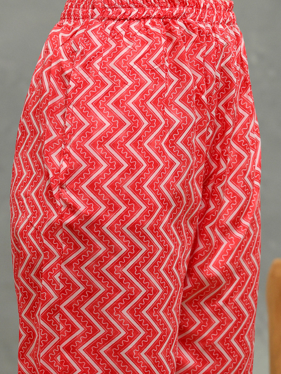 Printed Cotton Blend Kurta With Pants &amp; Dupatta