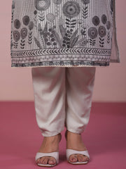 Neck Embroidery Art Tussar Kurta With Pants & Dupatta