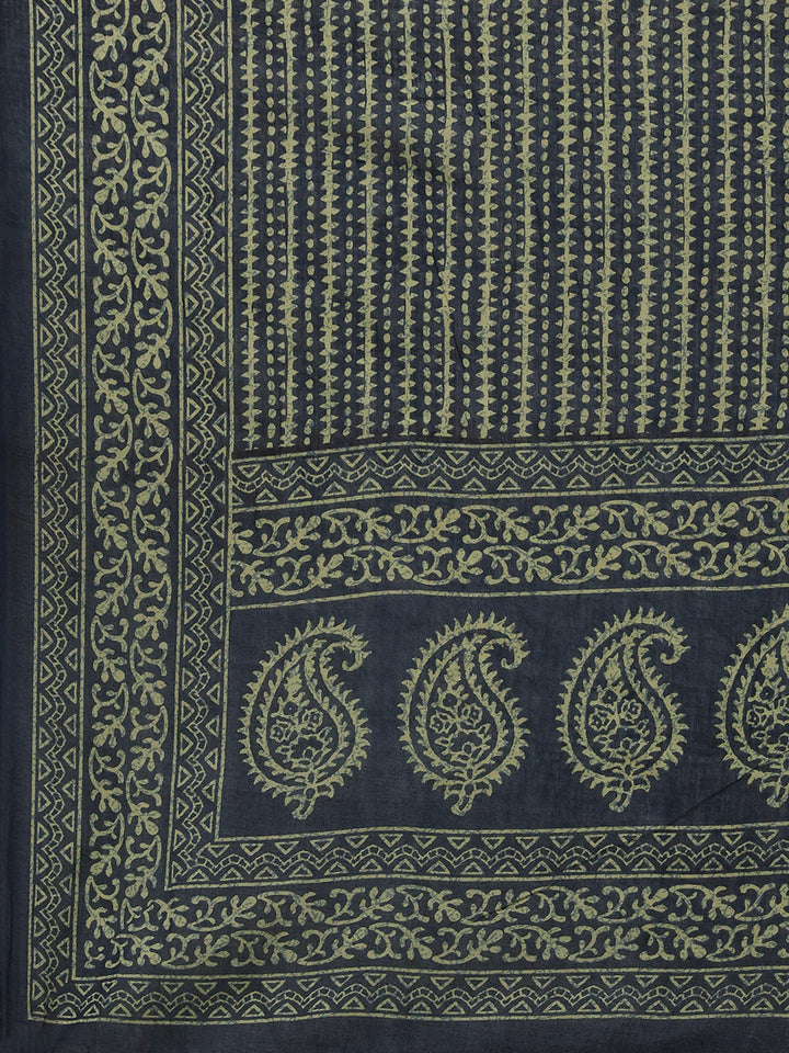 Printed Cotton Blend Kurta With Pants &amp; Dupatta