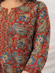 Printed Cotton Blend Kurta With Pants & Dupatta