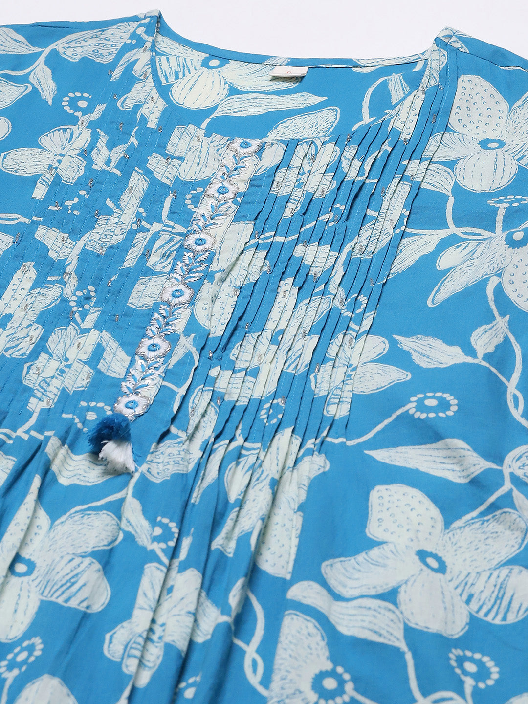 Printed Cotton Blend Kurta With Pants & Dupatta