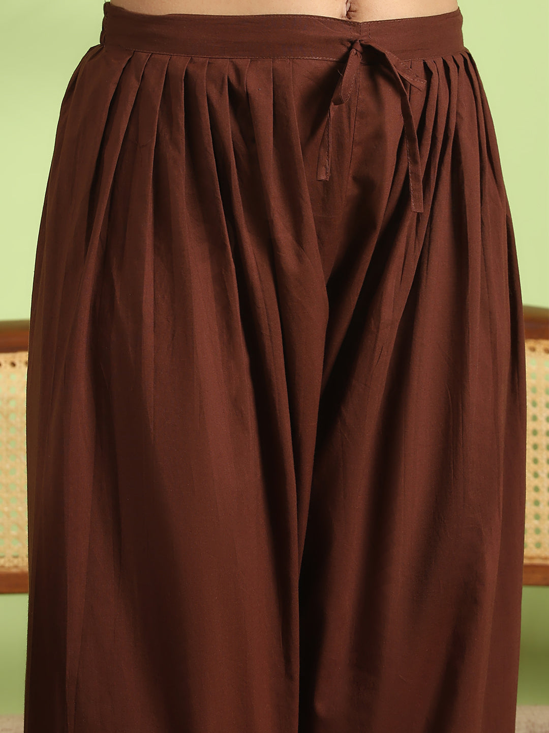 Embroidered Cotton Kurta With Pant &amp; Dupatta
