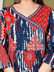 Printed Chanderi Kurta With Pants & Dupatta