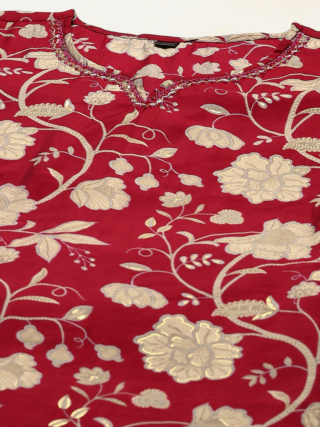 Printed Cotton Blend Kurta With Pants &amp; Dupatta