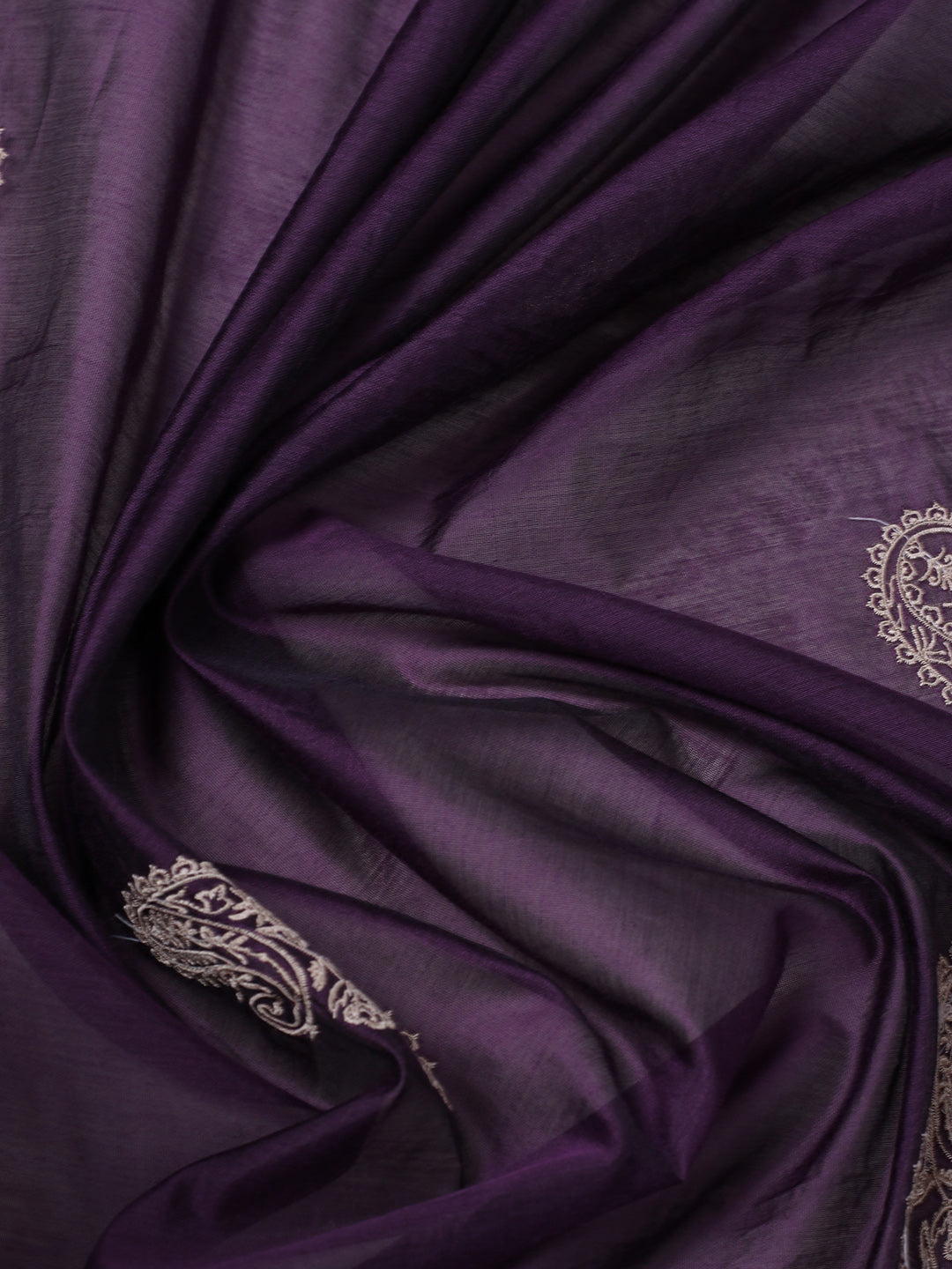Embroidered Chanderi Kurta With Pant & Dupatta
