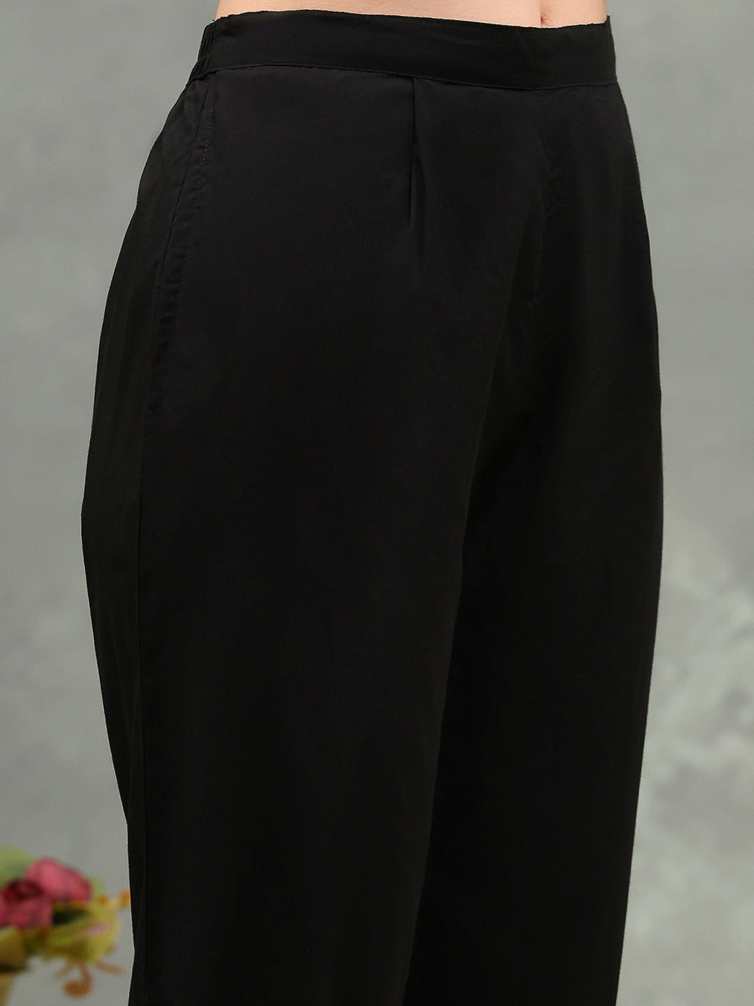 Embroidered Cotton Kurta With Pants &amp; Dupatta
