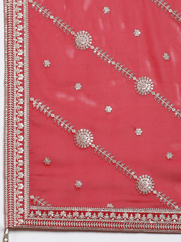 Neck Embroidery Banarasi Kurta With Palazzo & Dupatta