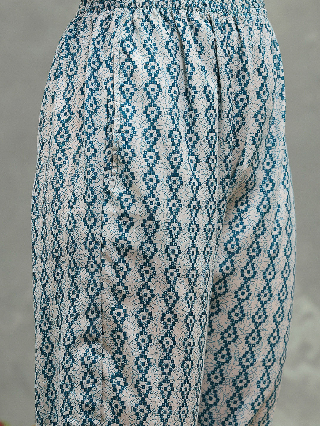 Printed Cotton Blend Kurta With Pants & Dupatta