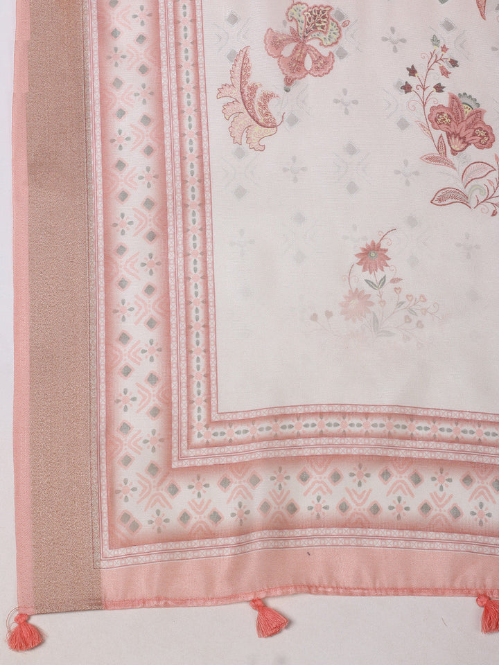 Embroidered Chanderi Kurta With Pant &amp; Dupatta