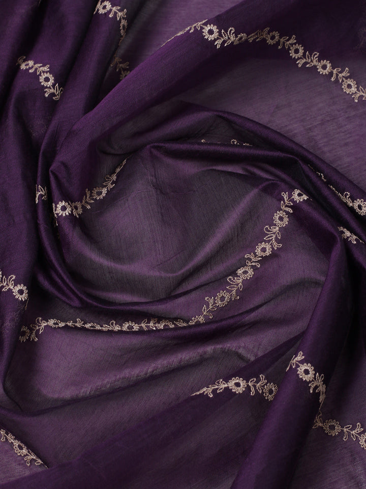 Embroidered Chanderi Kurta With Pant &amp; Dupatta