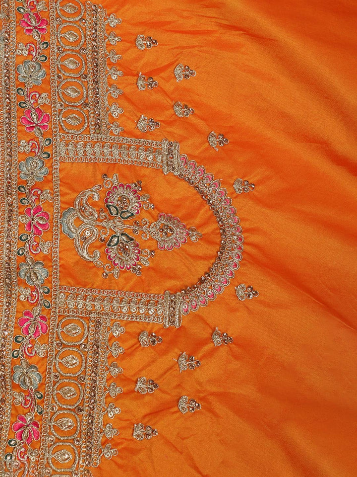 Traditional Unstitched Lehenga in Paisley Floral Brocade with Zari Work
