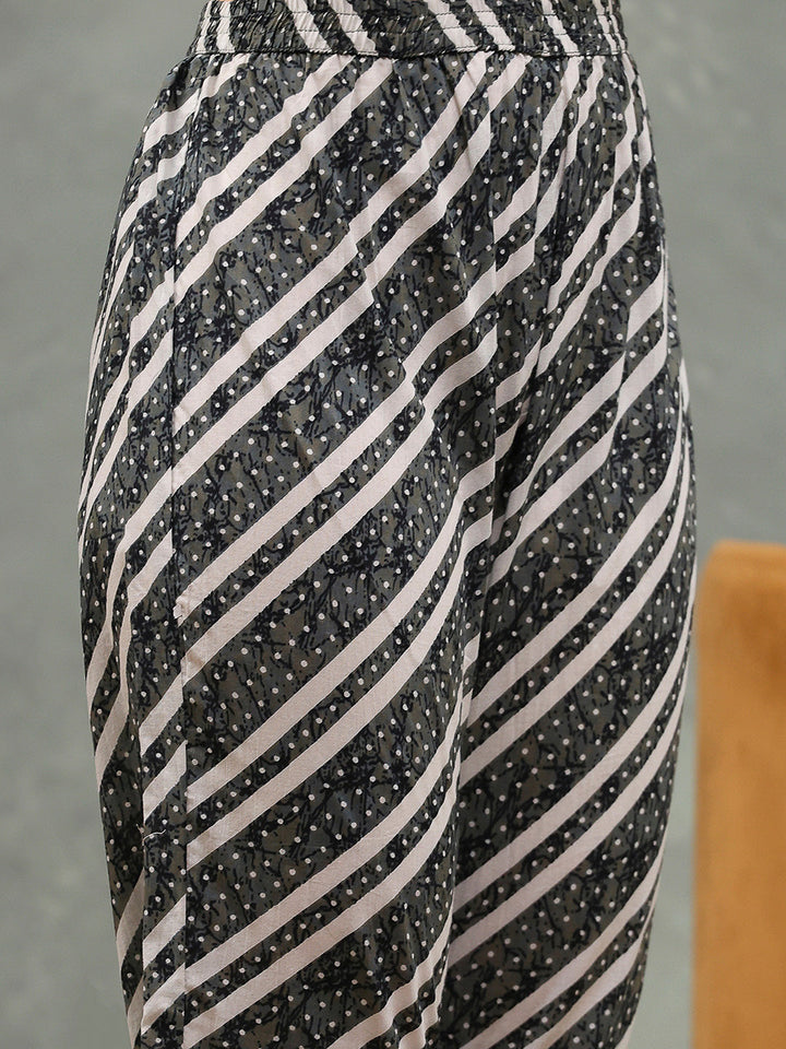 Printed Cotton Kurta With Pants &amp; Dupatta