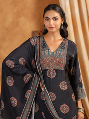 Printed Muslin Kurta With Palazzo & Dupatta