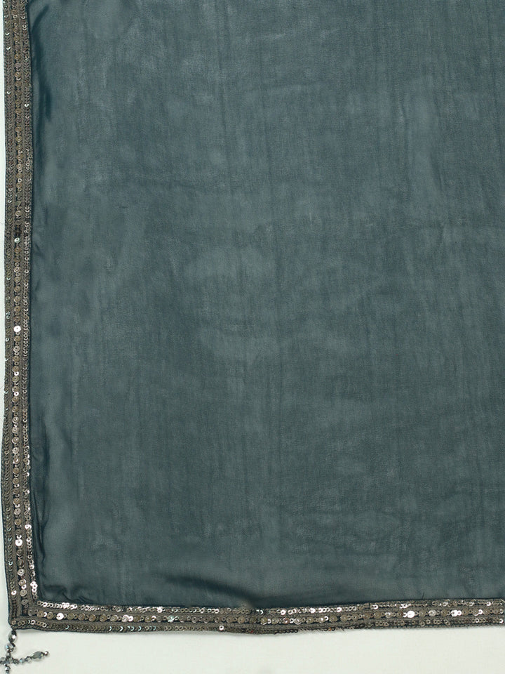 Embelished Georgette Kurta With Pant &amp; Dupatta