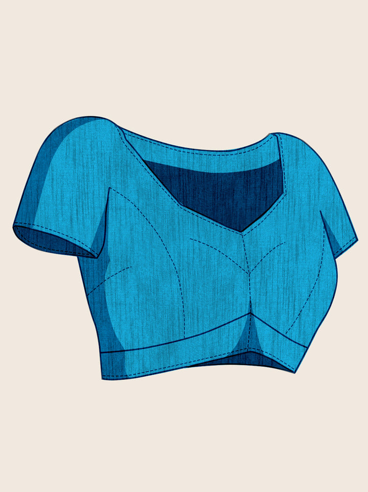 Embroidered Chinon Saree