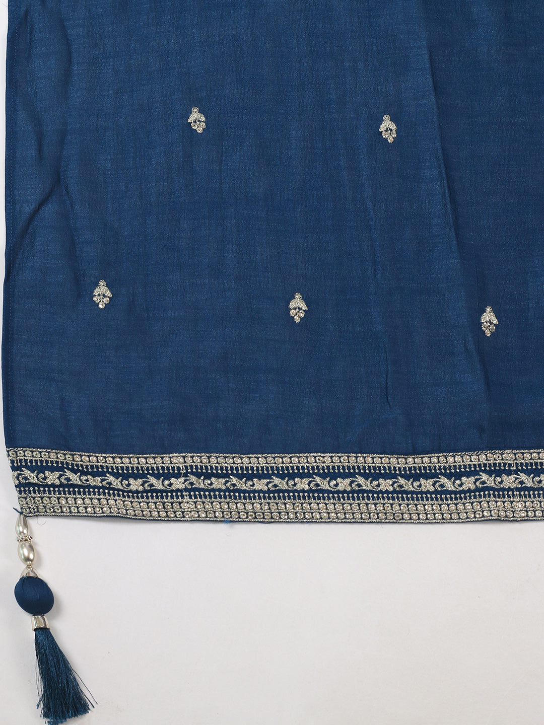 Embroidered Art Silk Kurta With Pant &amp; Dupatta