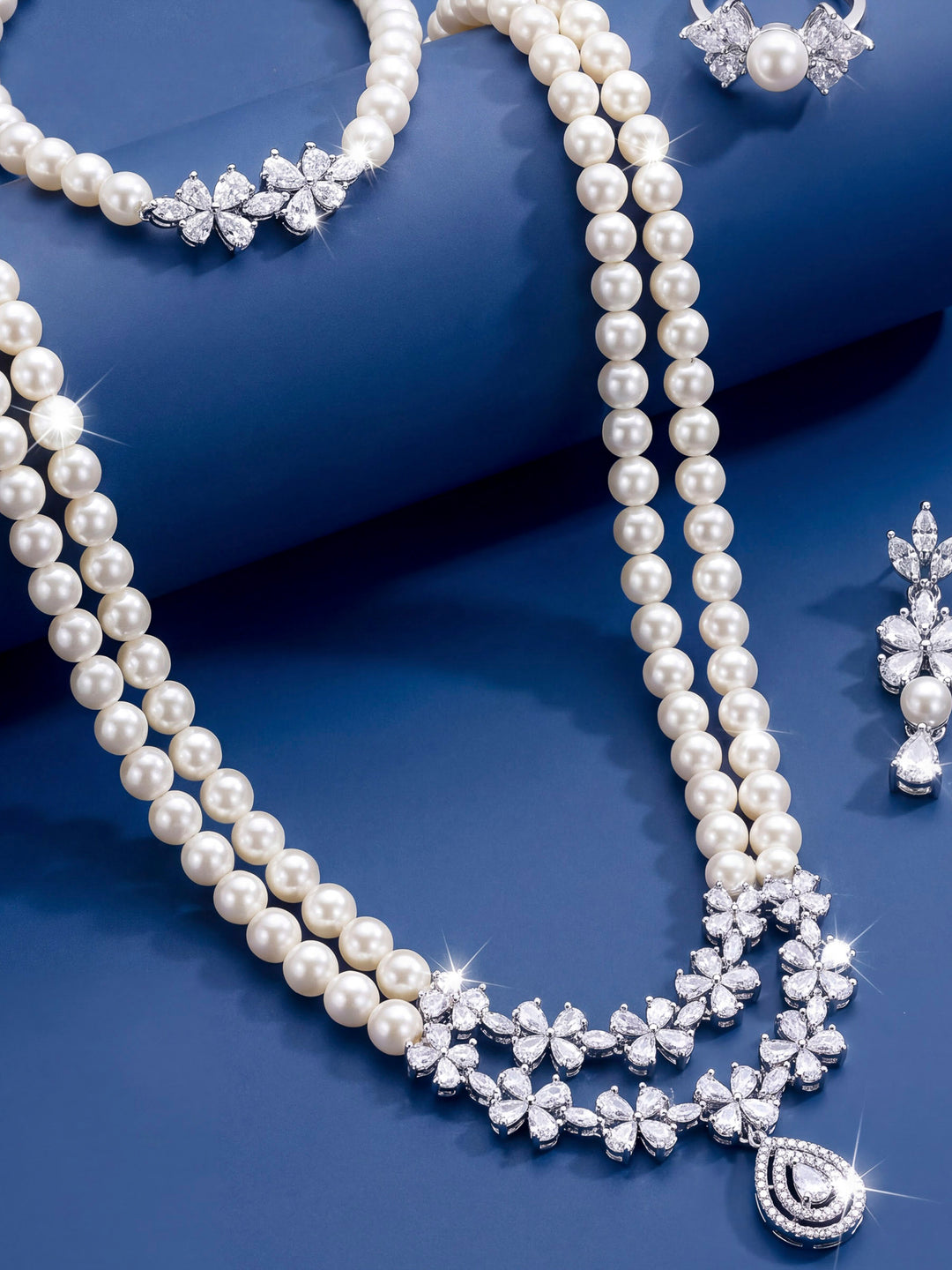 Silver White Jewellery Set