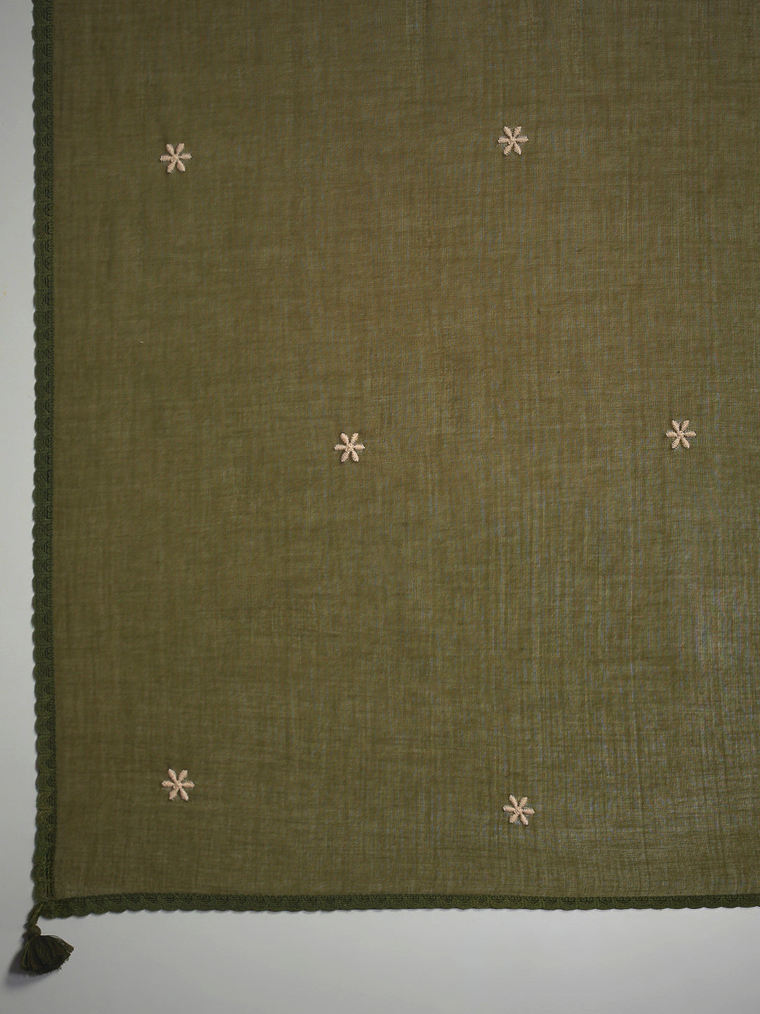 Embroidered Cotton Kurta With Pant &amp; Dupatta
