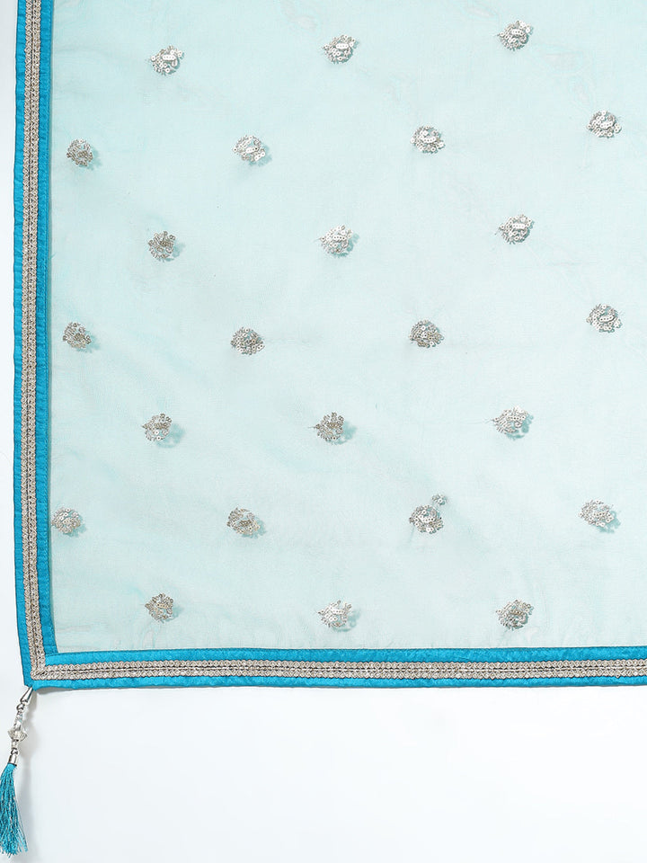 Zari Embroidered &amp; Printed Crepe Choli With Lehenga &amp; Dupatta