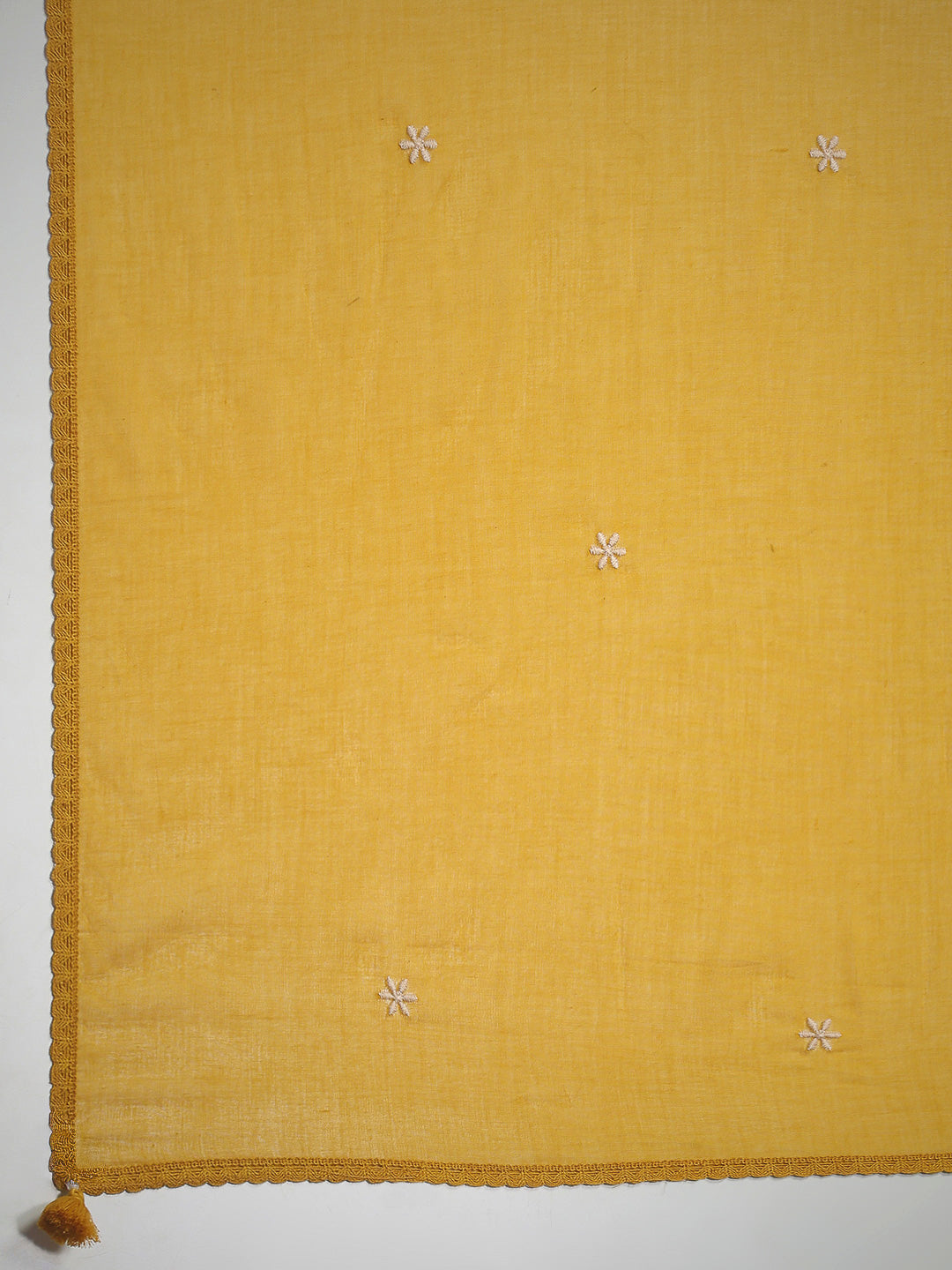 Embroidered Cotton Kurta With Pant &amp; Dupatta