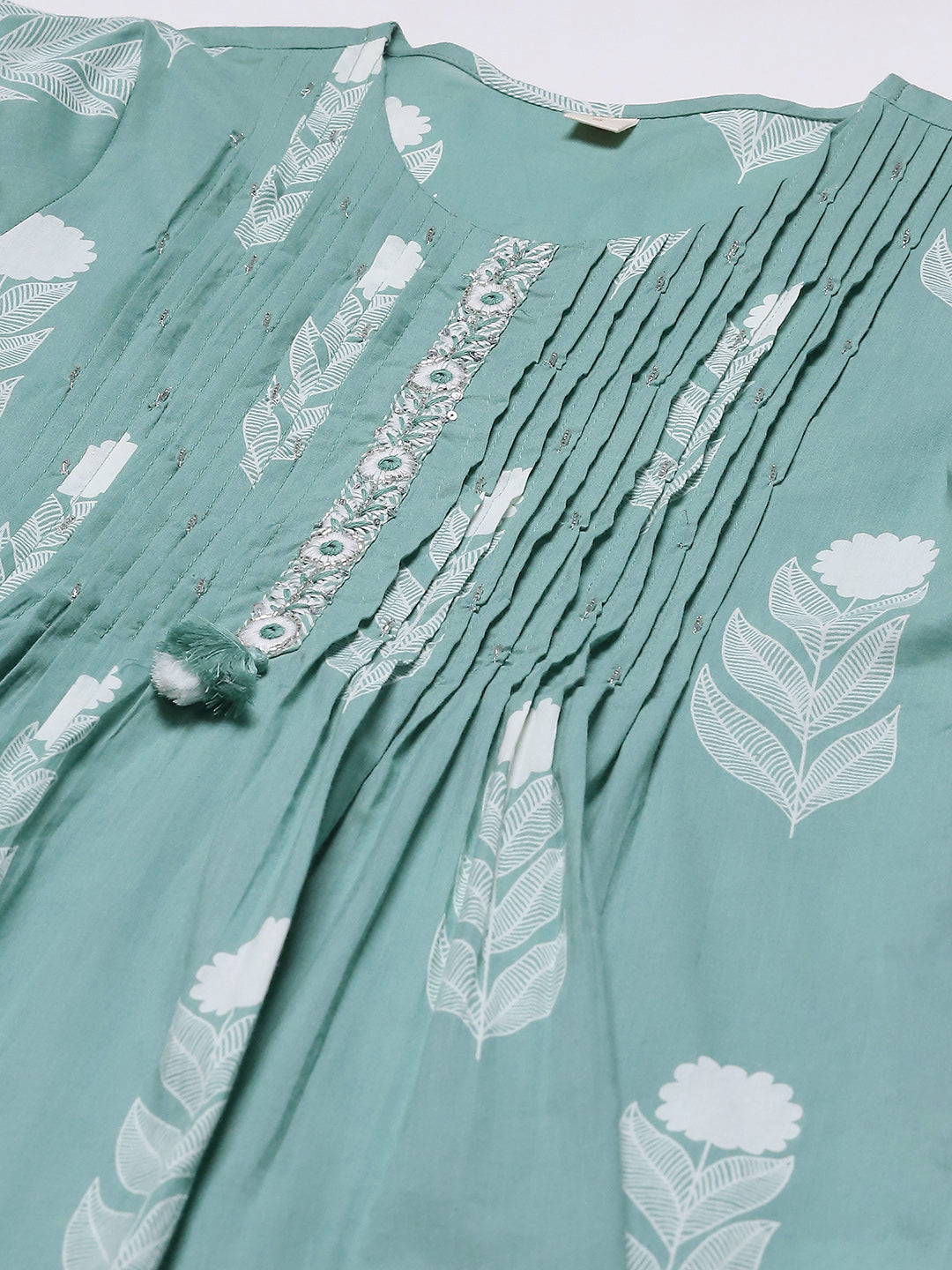 Printed Cotton Blend Kurta With Pants & Dupatta