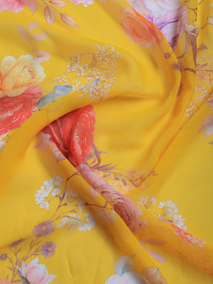 Digital Print Chiffon Saree