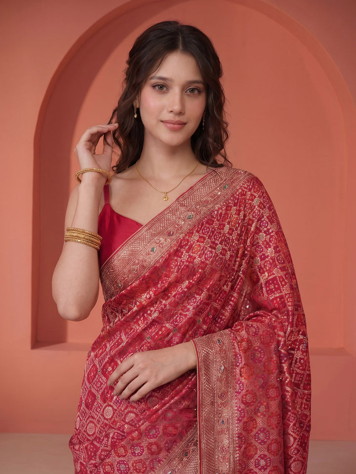 Embroidered Georgette Saree