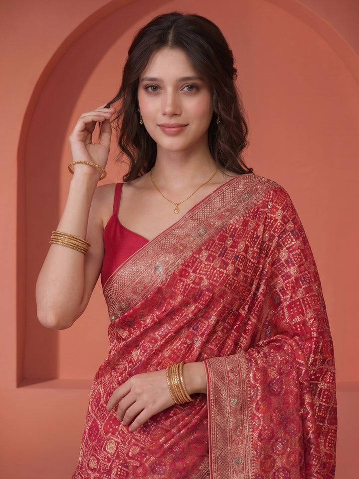 Embroidered Georgette Saree