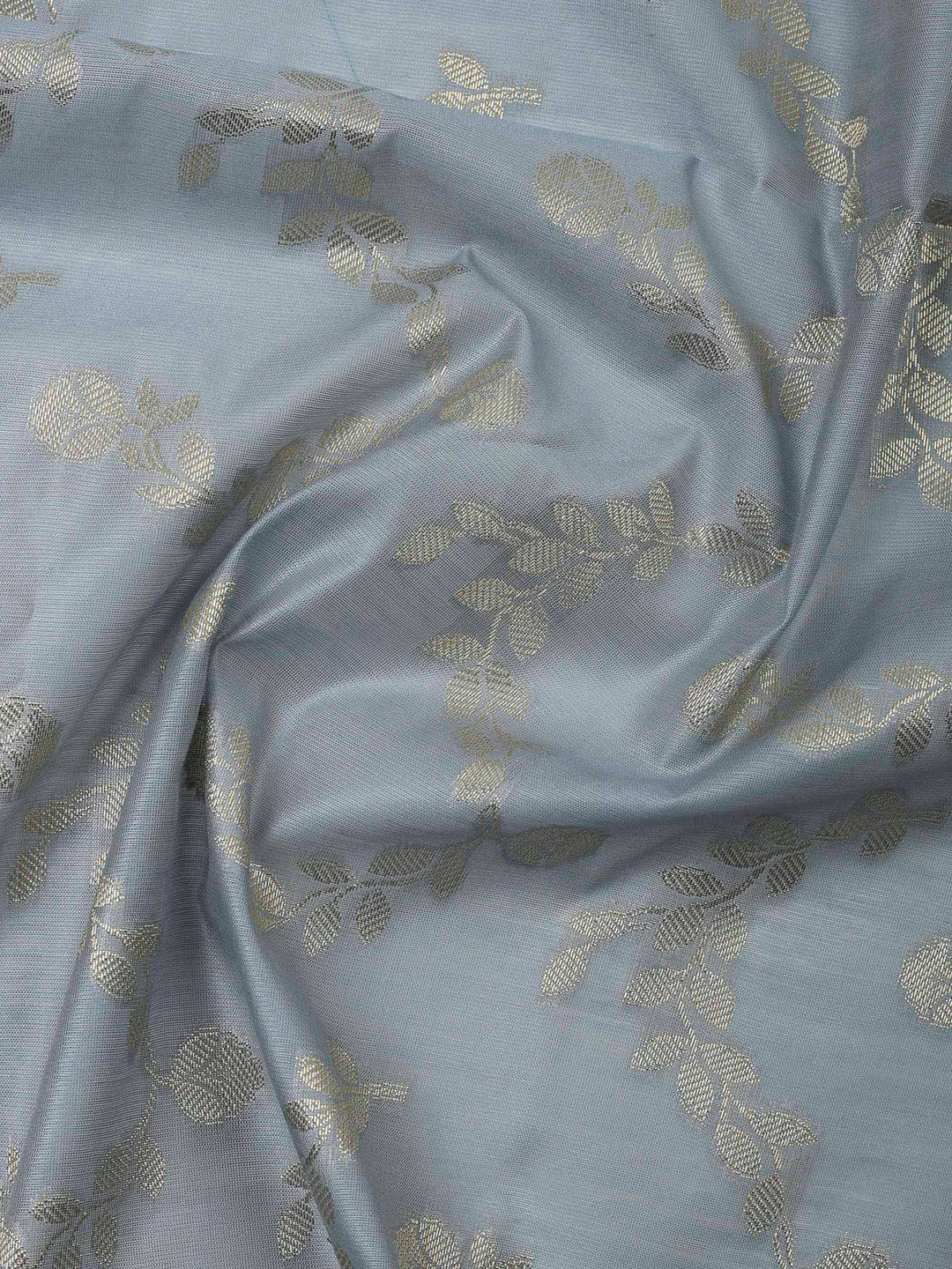 Grey Banarasi Chanderi Unstitched Dress Material