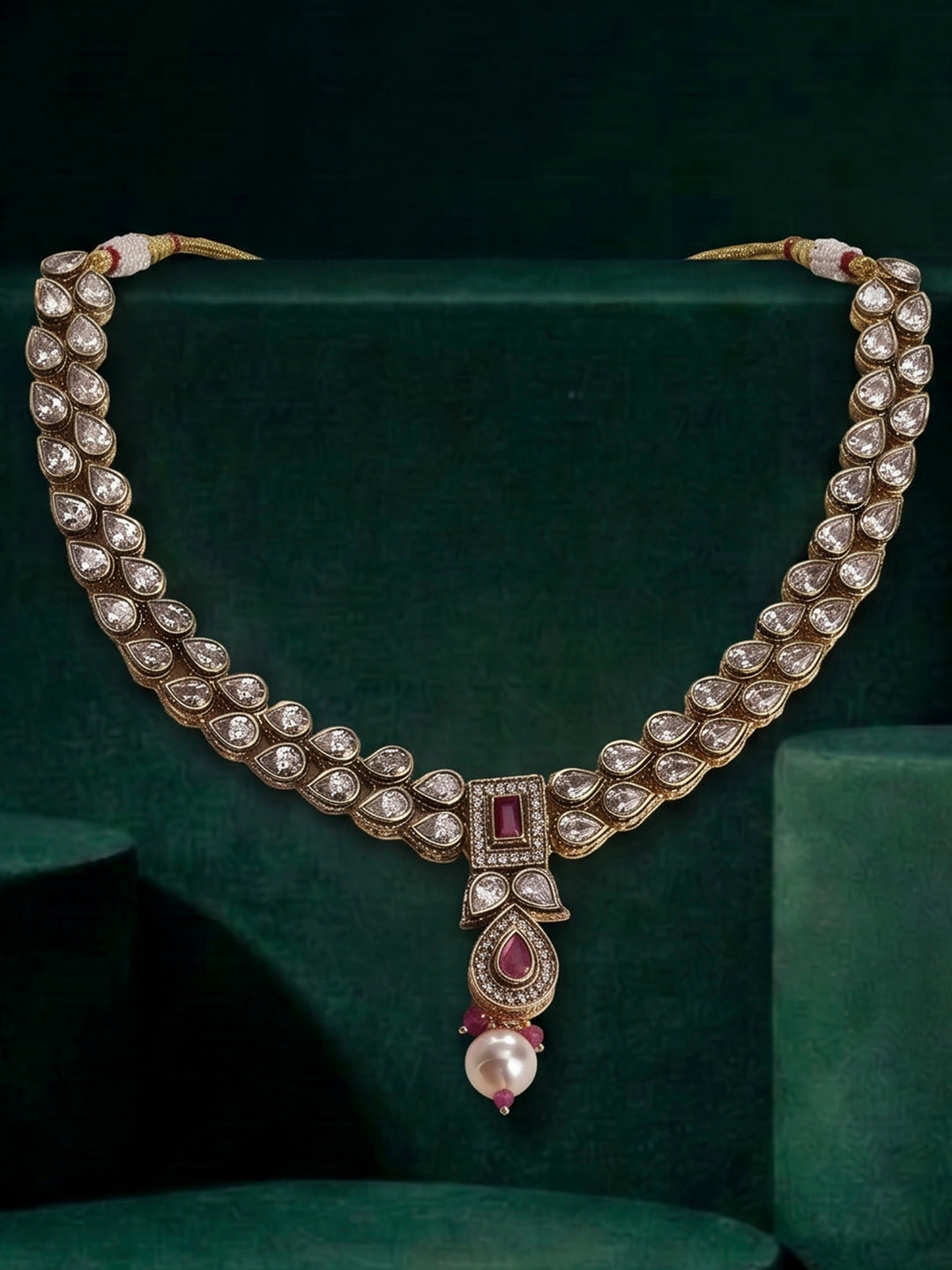 Gold-Ruby Imitation Jewelry-Set