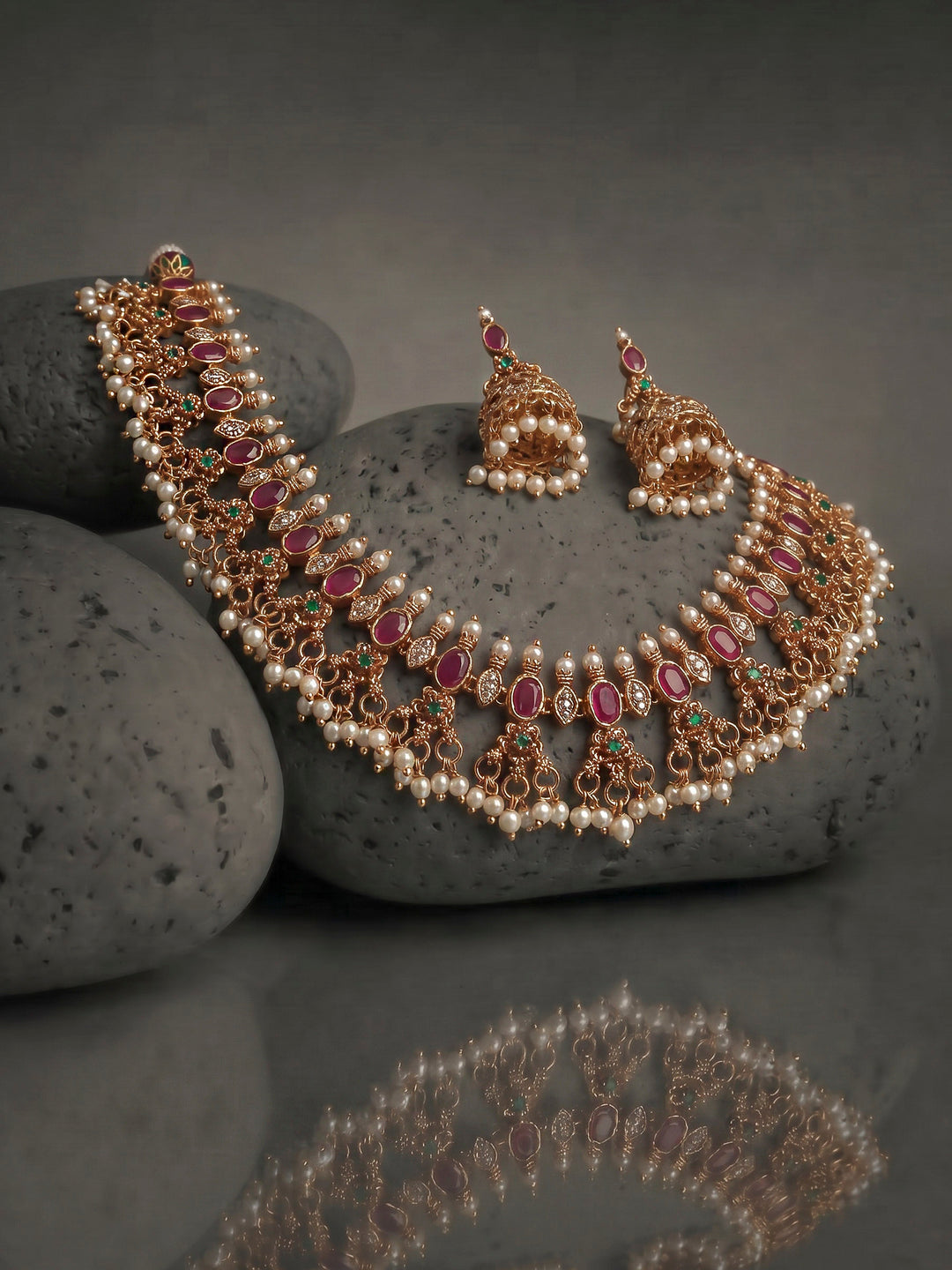 Gold-Multi Imitation Jewelry-Set