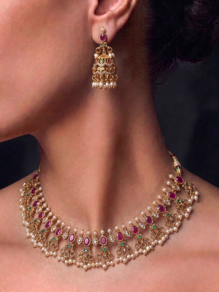 Gold-Multi Imitation Jewelry-Set
