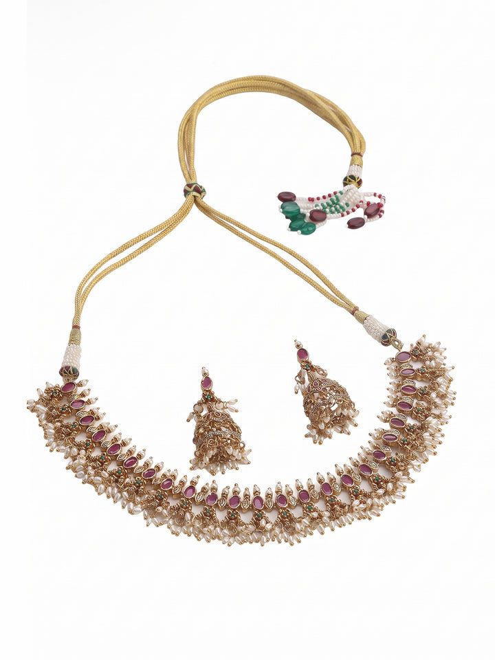 Gold-Multi Imitation Jewelry-Set