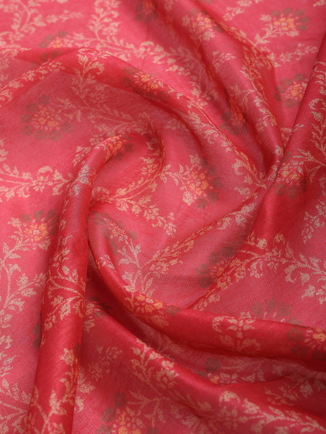 Pink Cotton Blend Printed Saree