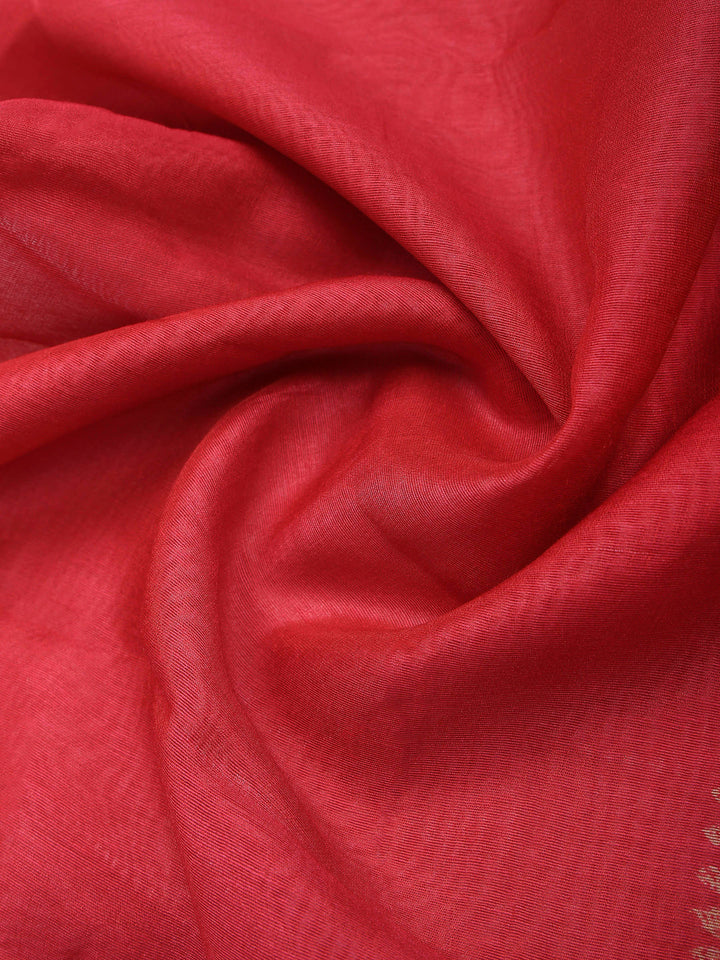 Pink Cotton Blend Printed Saree