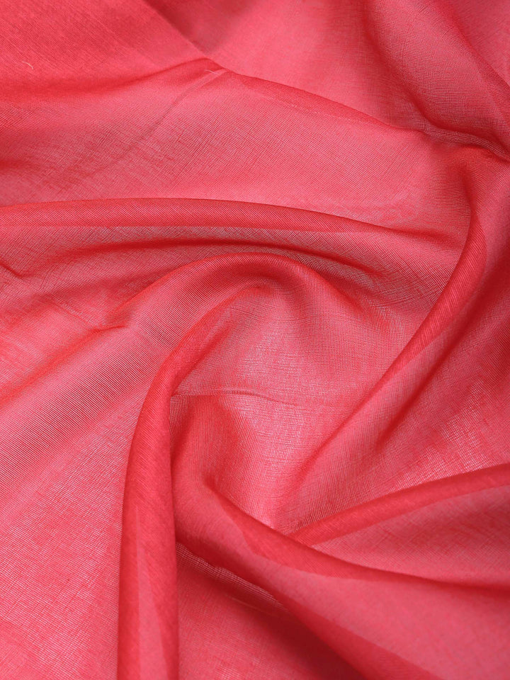Pink Cotton Blend Printed Saree